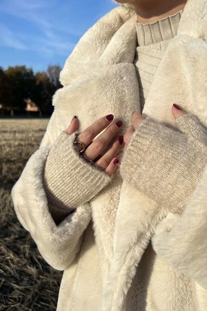 Laundry B Cosy Cuff Fingerless Gloves Mocha Marl