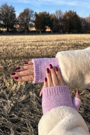 Laundry B Cosy Cuff Fingerless Gloves Purple Marl