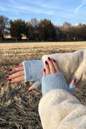 Laundry B Cosy Cuff Fingerless Gloves Sky Blue