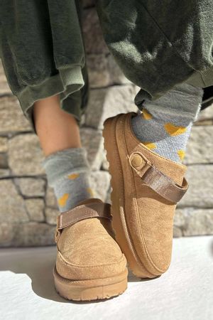 Laundry B Cosy & Wool Luxury Socks Heart Ochre Grey