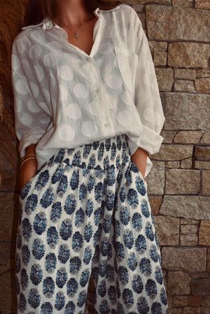 Essential Cotton Circle Shirt Warm White  