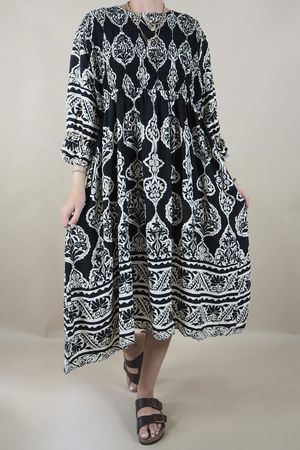 Laundry B Gani Sicilian Shirring Dress Black