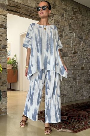 Laundry B Porto Painter Split Dip Side Top Navy