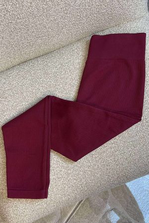 Laundry B Ribbed Compression Sculpt Legging Burgundy 