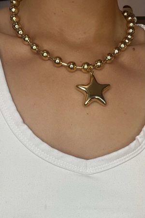 Laundry B Rock Star Necklace 16K Gold Plated