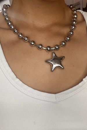 Laundry B Rock Star Necklace White Gold Plated