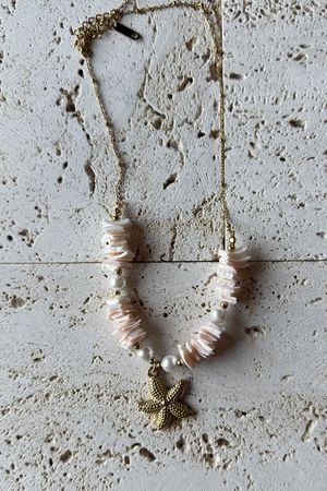 Laundry B Santos Pukka Shell Shortie Necklace 18K Gold Plated Pinks