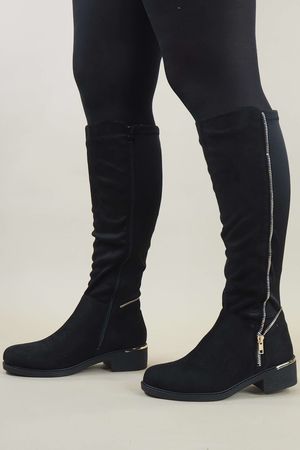 Laundry B Scuba Back Knee Boot Black 