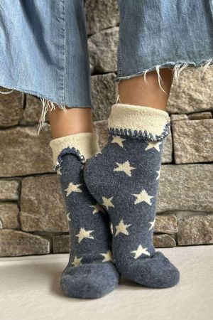 Laundry B Terry & Wool Luxury Socks Star Denim Stone
