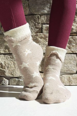 Laundry B Terry & Wool Luxury Socks Star Latte Stone