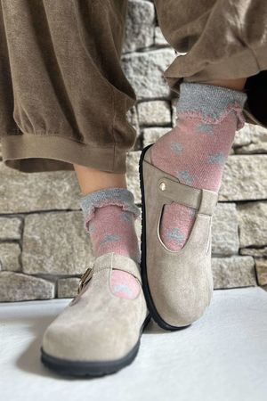Laundry B Terry & Wool Luxury Socks Star Dusky Rose Grey
