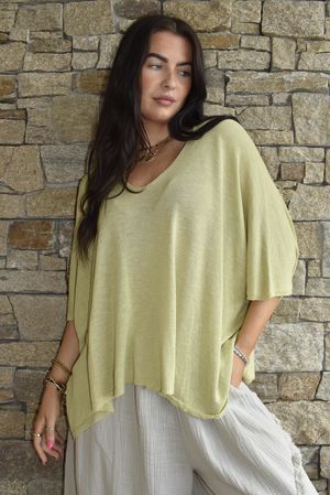 Linen Blend Slub Drape Knit Bamboo