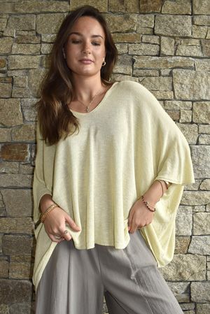 Linen Blend Slub Drape Knit Butter