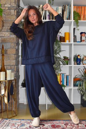 Lock Raw Seam Sweatshirt Navy