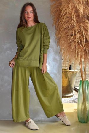 Lock Raw Seam Sweatshirt Olive