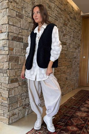 Made in Italy Arlo Sherpa Gilet Black 