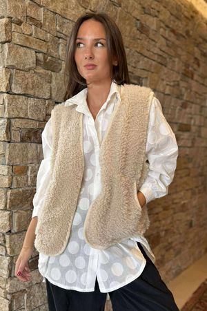 Made in Italy Arlo Sherpa Gilet Natural 
