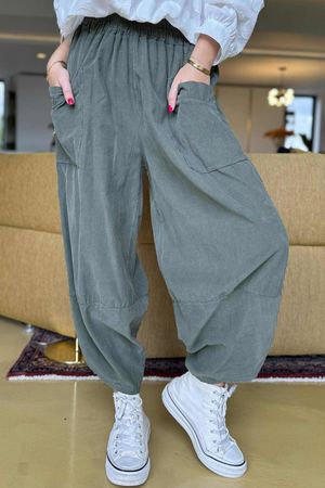 Made in Italy Bateau Needlecord Shelby Cocoon Pant Khaki