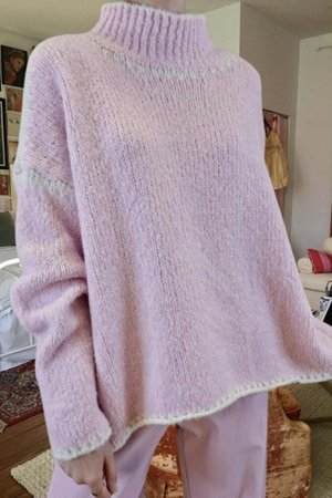  Big Softie Whipstitch Knit Jumper Seashell /4=