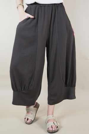 Made in Italy Edit Jo Jo Quirky Hopsack Crop Pant Dark Chocolate