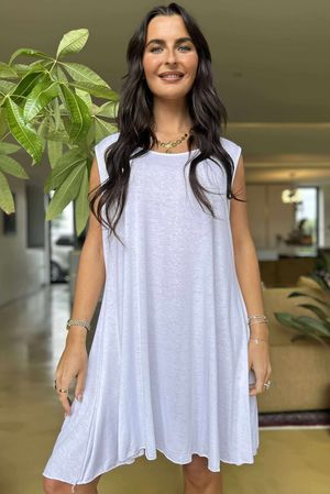 Made in Italy Essential Jersey Layering Swing Vest White 