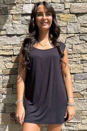 Made in Italy Essential Jersey Layering Vest Black -   