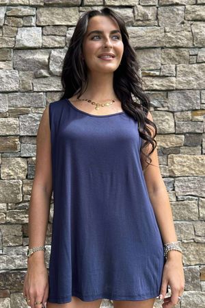 Made in Italy Essential Jersey Layering Vest Navy  