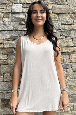 Made in Italy Essential Jersey Layering Vest Stone Beige -  