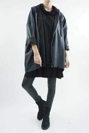 Made in Italy Hope Leather Look Cocoon Jacket Ink *