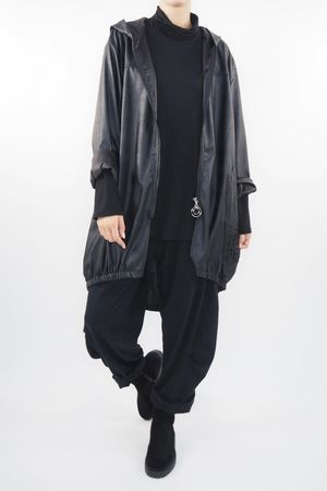 Made in Italy Hope Leather Look Parker Black 