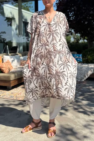 Made in Italy Jaipur Palm Dress Cocoa