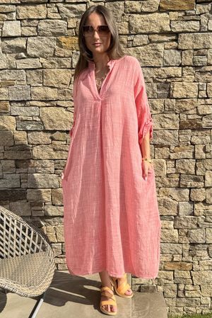 Made in Italy Kasbah Souk Dress Washed Watermelon -