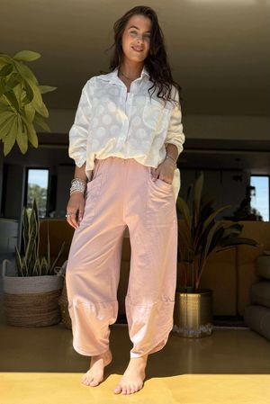 Made in Italy Lagenlook Shelby Cocoon Pant Rose