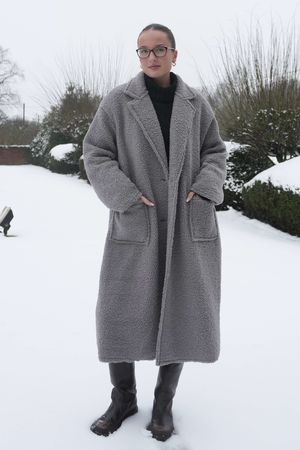 Made in Italy Marlow Borg Longline Coat Steel 