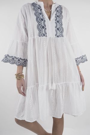 Made in Italy Melissa Luxury Resort Dress Navy