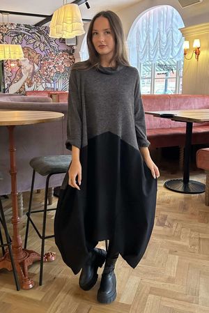 Made in Italy Oscar Jax Cocoon Dress Grey