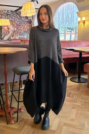 Made in Italy Oscar Jax Cocoon Dress Grey