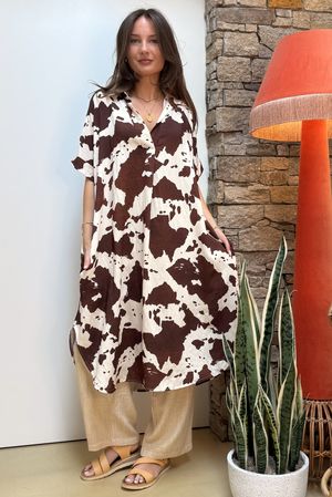 Made in Italy Pinto Shirt Dress Saddle