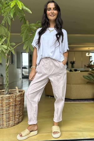 Made in Italy Rustic Premium Stretch Trouser Wild Rose