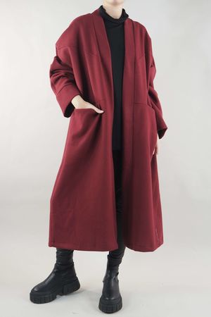 Made in Italy Scandic Classic Duster Coat Burgundy //N30