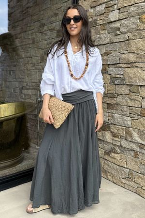 Made in Italy Songbird Bandeau Skirt Dress Graphite