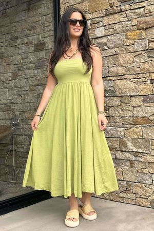 Made in Italy Songbird Bandeau Skirt Dress Kiwi