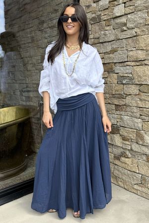 Made in Italy Songbird Bandeau Skirt Dress Navy