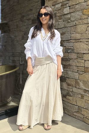 Made in Italy Songbird Bandeau Skirt Dress Stone