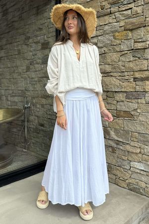 Made in Italy Songbird Bandeau Skirt Dress White