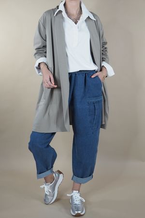 Made in Italy Soren Scuba Longline Cocoon Jacket Clay