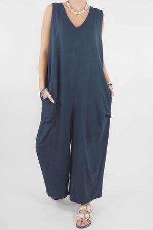 Made in Italy Toka Hitch Palazzo Jumpsuit Navy *
