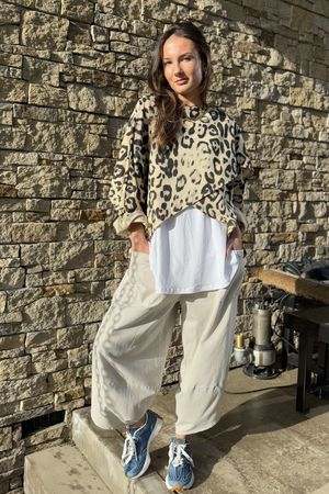 Made in Italy Toka Wraparoo Top Leopard Natural - 
