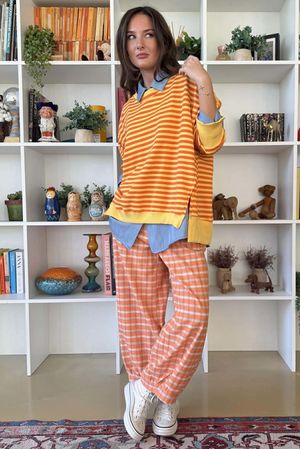 Maeve Brushed Cotton Demi Bloom Pant Aperol /19=