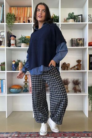 Maeve Brushed Cotton Demi Bloom Pant Ink